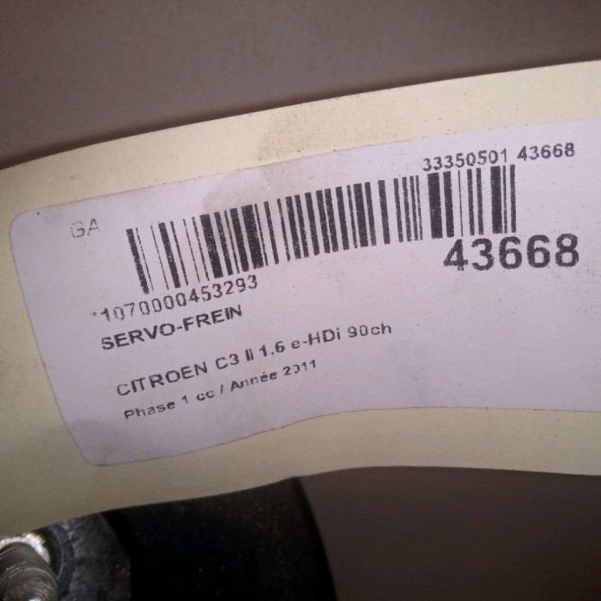 Servo-frein occasion CITROEN C3 II Phase 1 11-2009->02-2013 1.6 e-HDi 90ch 4535EJ 4