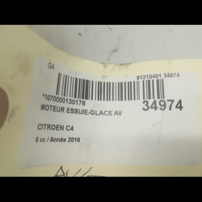 Moteur essuie-glace avant occasion CITROEN C4 PICASSO II Phase 1 04-2013->... 2.0 BlueHDi 150ch 9816172980 4