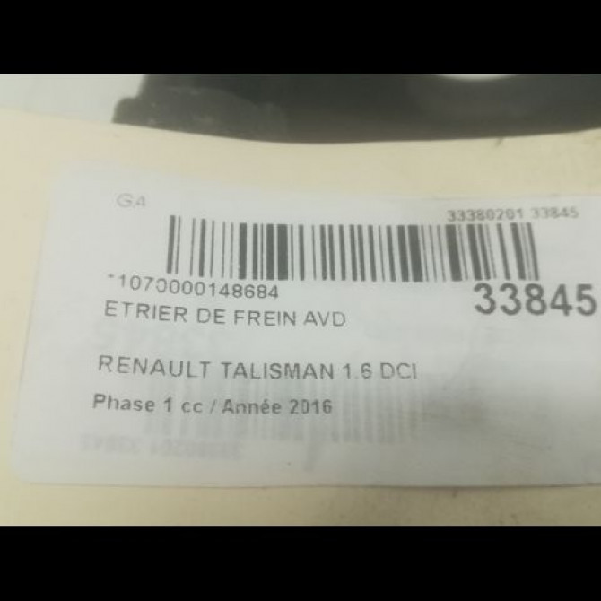 Etrier de frein avant droit occasion RENAULT TALISMAN Phase 1 09-2015->... 1.6 DCI 160ch 410011159R 3