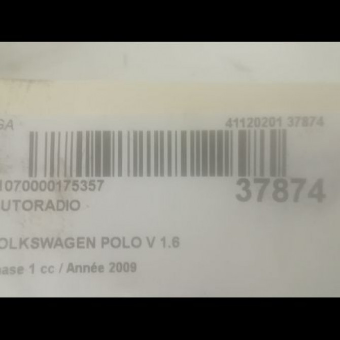 Autoradio occasion VOLKSWAGEN POLO V POLO V Phase 1 2009-09-01->2014-05-31 1.6 TDI 90 3C8057195X 3