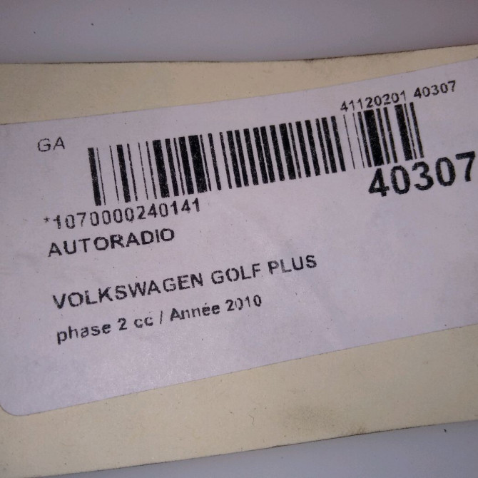 Autoradio occasion VOLKSWAGEN GOLF PLUS Phase 1 04-1995->04-1999 1.6 TDI 105ch 3C8057195X 5