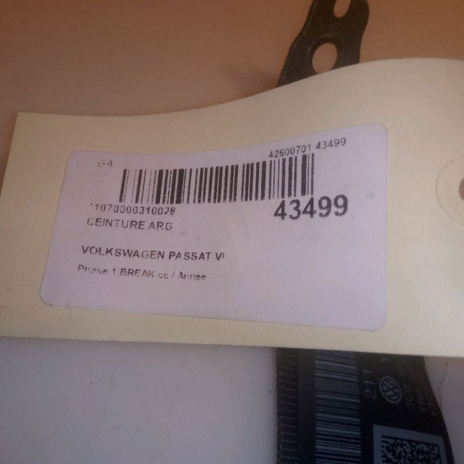 Ceinture arrière gauche occasion VOLKSWAGEN PASSAT VI Phase 1 04-1995->04-1999 2.0 TDI 136ch 3C9857805JRAA 4