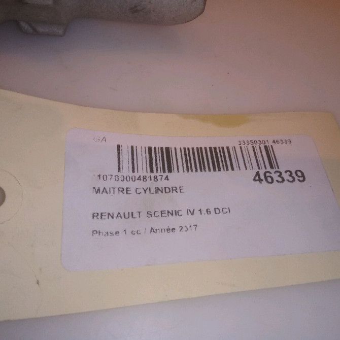 Maitre cylindre occasion RENAULT SCENIC IV Phase 1 04-1995->04-1999 1.6 DCI 130ch 460115847R 6