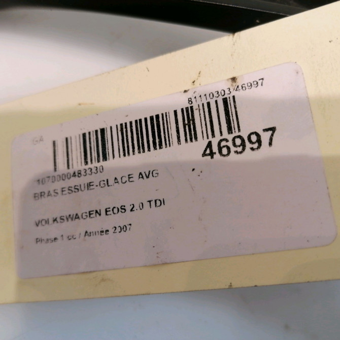 Bras essuie-glace avant gauche occasion VOLKSWAGEN EOS Phase 1 04-2006->01-2011 2.0 TDI 140ch 1Q195540903C 4