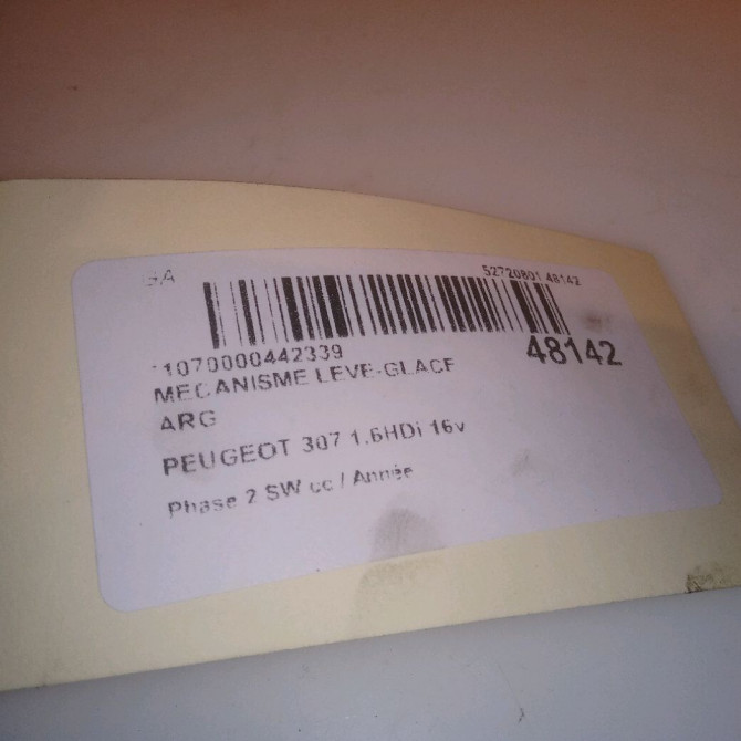 Mecanisme leve-glace arrière gauche occasion PEUGEOT 307 Phase 2 SW 06-2005->07-2008 1.6HDi 16v FAP 110ch 922399 4
