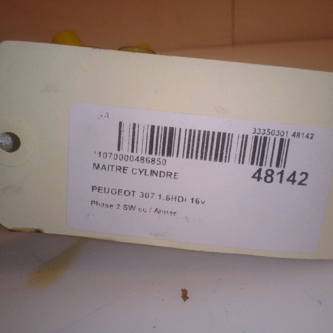 Maitre cylindre occasion PEUGEOT 307 Phase 2 SW 06-2005->07-2008 1.6HDi 16v FAP 110ch 4601T2 5