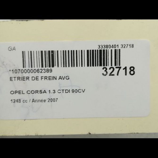 Etrier de frein avant gauche occasion OPEL CORSA IV Phase 1 09-2006->12-2010 1.3 CDTI 90ch 93189801 4