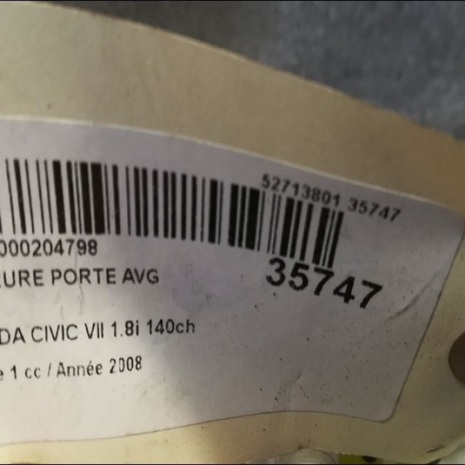 Serrure porte avg occasion HONDA CIVIC VII Phase 1 01-2006->09-2008 1.8i 140ch 72150SMGG04 3