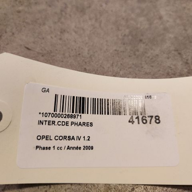 Interrupteur commande de phares occasion OPEL CORSA IV Phase 1 09-2006->12-2010 1.2 TWINPORT 80ch 13249511 3