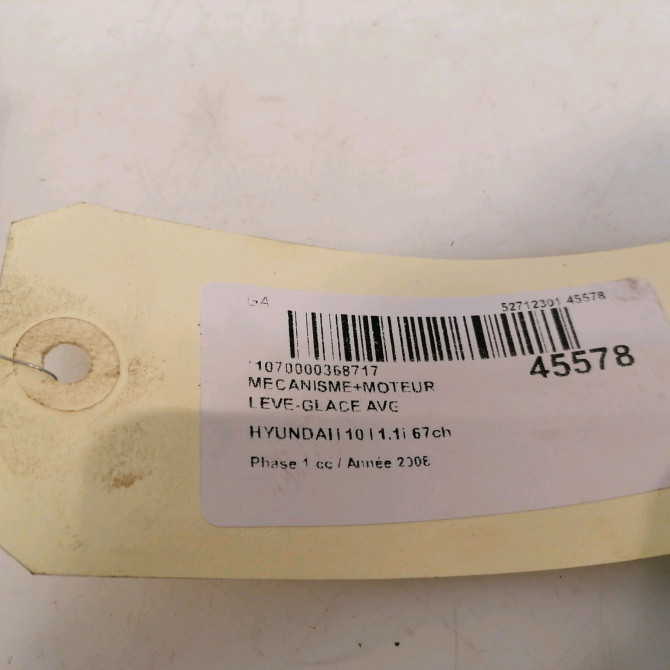 Mecanisme+moteur leve-glace avg occasion HYUNDAI I 10 I Phase 1 03-2008->12-2010 1.1i 67ch 824030X010 4