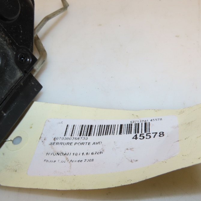 Serrure porte avd occasion HYUNDAI I 10 I Phase 1 03-2008->12-2010 1.1i 67ch 813200X030 4