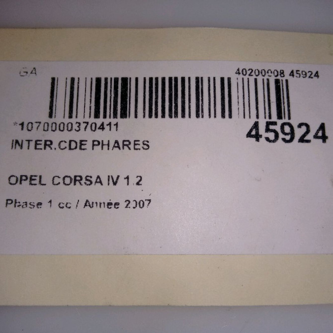 Interrupteur commande de phares occasion OPEL CORSA IV Phase 1 09-2006->12-2010 1.2 TWINPORT 80ch 13249511 5