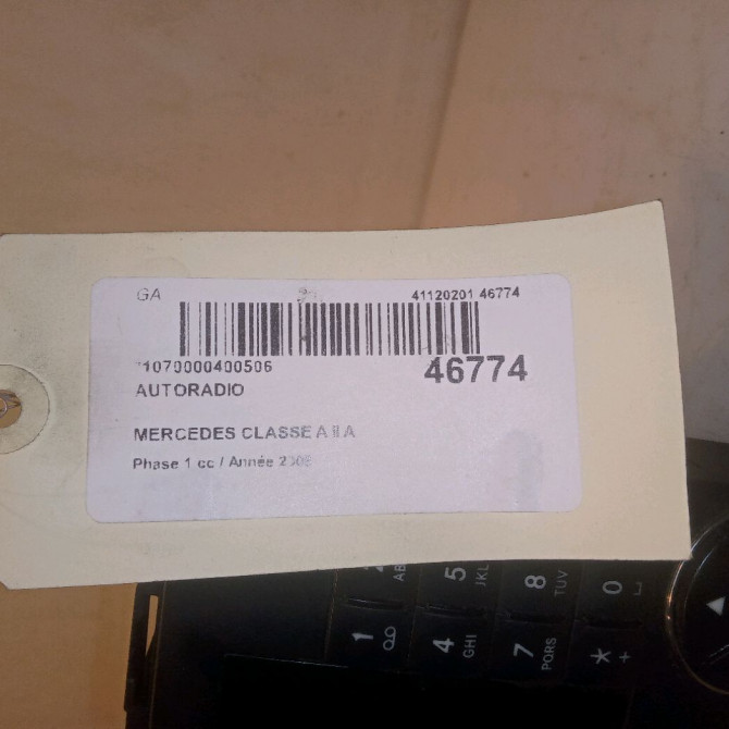 Autoradio occasion MERCEDES CLASSE A II Phase 1 12-2004->04-2008 A 180 CDI 169900850080 5