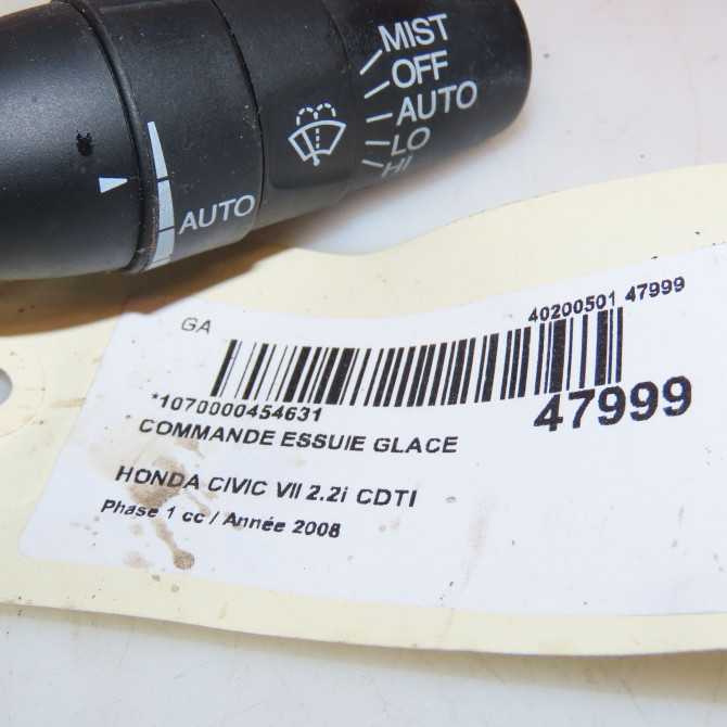 Commande essuie glace occasion HONDA CIVIC VII Phase 1 01-2006->09-2008 2.2i CDTI 35256SNAA11 4