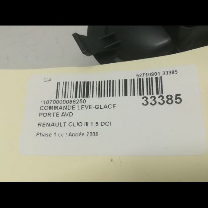 Commande lève-glace porte avant droite occasion RENAULT CLIO III Phase 1 09-2005->03-2009 1.5 DCI 70ch 3
