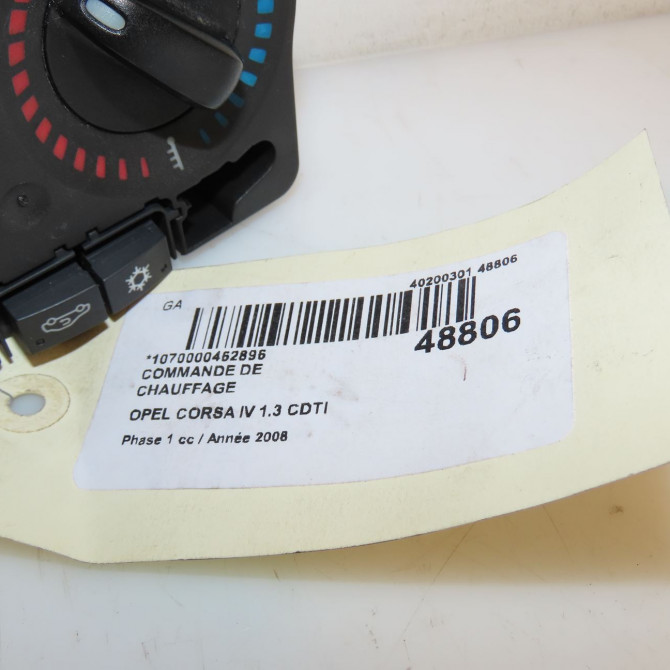 Commande de chauffage occasion OPEL CORSA IV Phase 1 09-2006->12-2010 1.3 CDTI 90ch 13330680 4