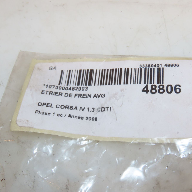 Etrier de frein avant gauche occasion OPEL CORSA IV Phase 1 09-2006->12-2010 1.3 CDTI 90ch 93189801 5