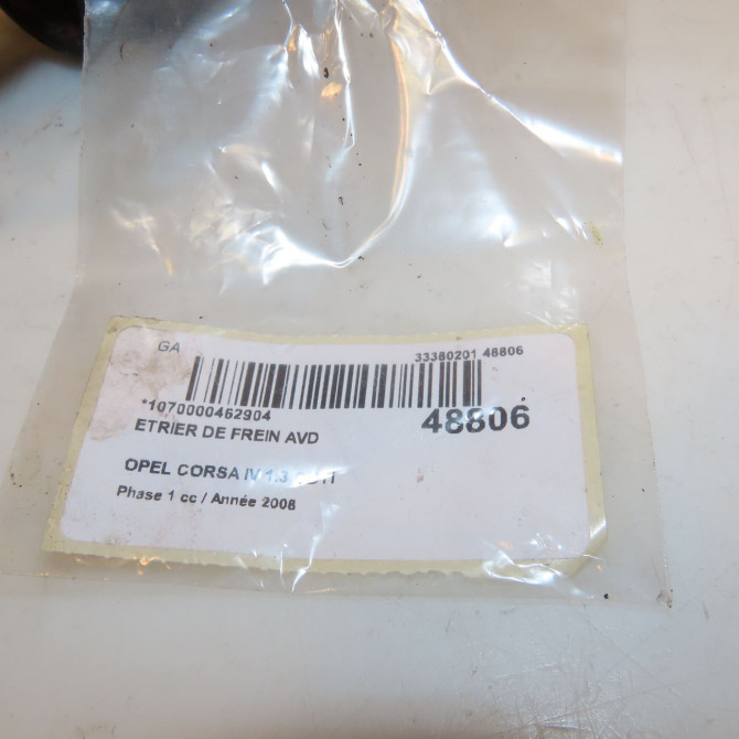 Etrier de frein avant droit occasion OPEL CORSA IV Phase 1 09-2006->12-2010 1.3 CDTI 90ch 93189802 4