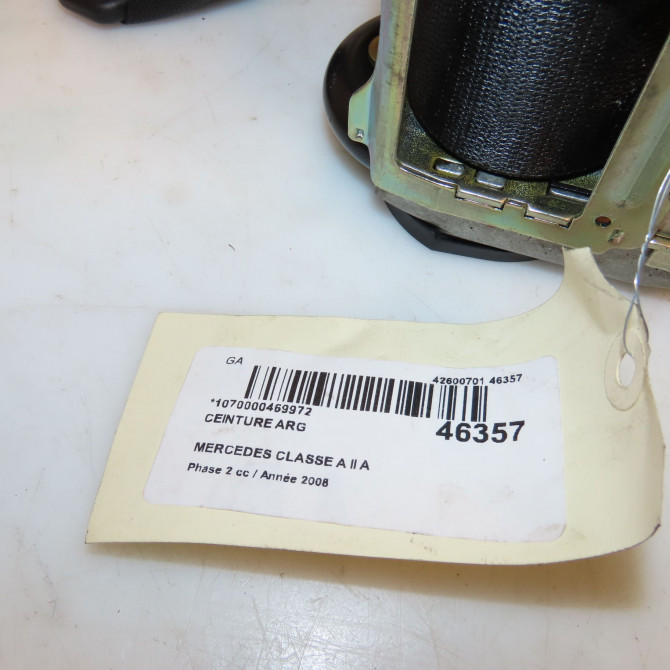 Ceinture arrière gauche occasion MERCEDES CLASSE A II Phase 2 04-2008->06-2012 A 180 CDI 1698606185 4