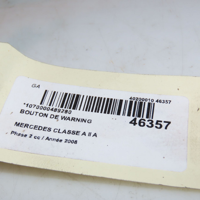 Bouton de warning occasion MERCEDES CLASSE A II Phase 2 04-2008->06-2012 A 180 CDI 16982036109174 3