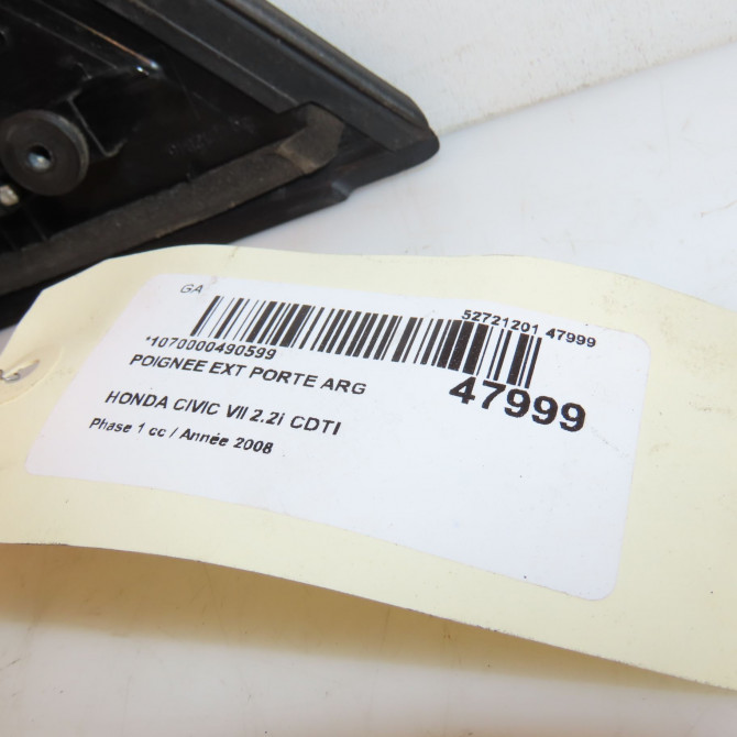 Poignee ext porte arg occasion HONDA CIVIC VII Phase 1 01-2006->09-2008 2.2i CDTI 72680SMGE01 4