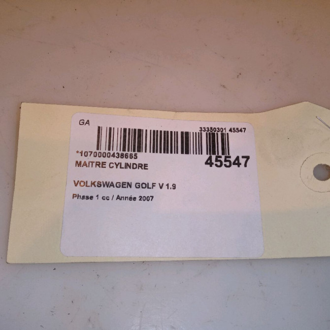 Maitre cylindre occasion VOLKSWAGEN GOLF V Phase 1 11-2003->10-2008 1.9 TDI 90ch 1K1614019F 5