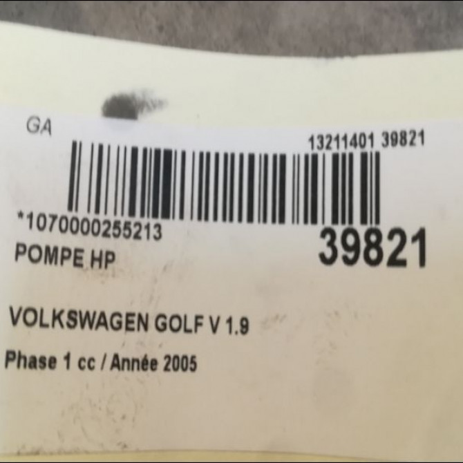Pompe a vide occasion VOLKSWAGEN GOLF V Phase 1 11-2003->10-2008 1.9 TDI 90ch 3
