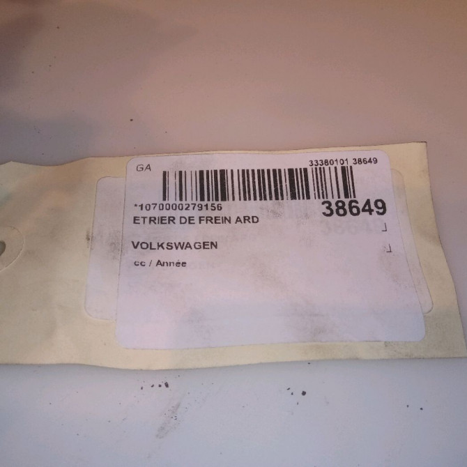 Etrier de frein arrière droit occasion VOLKSWAGEN TRANSPORTER V 7H0615424A 4