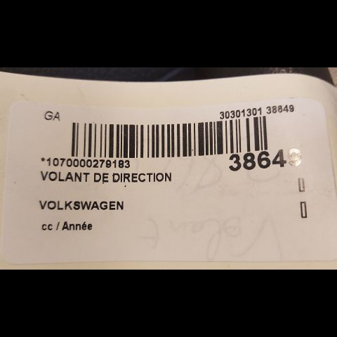 Volant de direction occasion VOLKSWAGEN TRANSPORTER V 7E0419091KE74 3