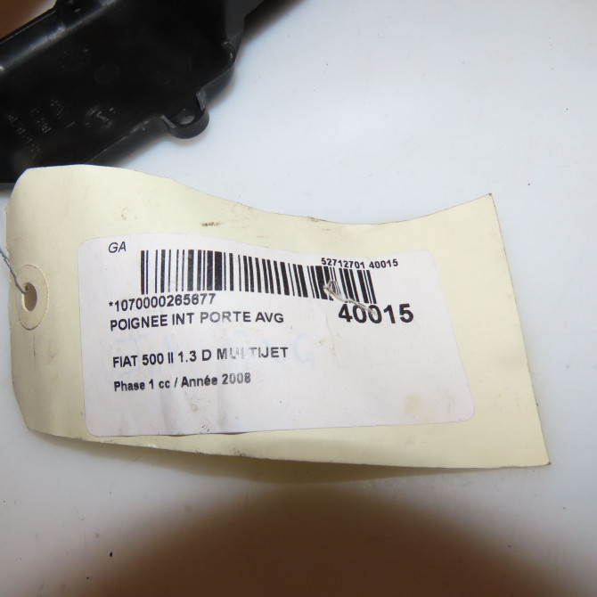 Poignee int porte avg occasion FIAT 500 II 500 II Phase 1 2007-07-01->2016-03-31 1.3 D MULTIJET 16v 75ch 71749973 3