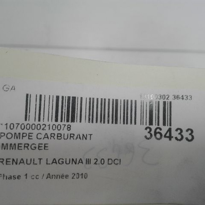 Pompe à carburant immergée occasion RENAULT LAGUNA III Phase 1 10-2007->10-2010 2.0 DCI 180ch 172020077R 3