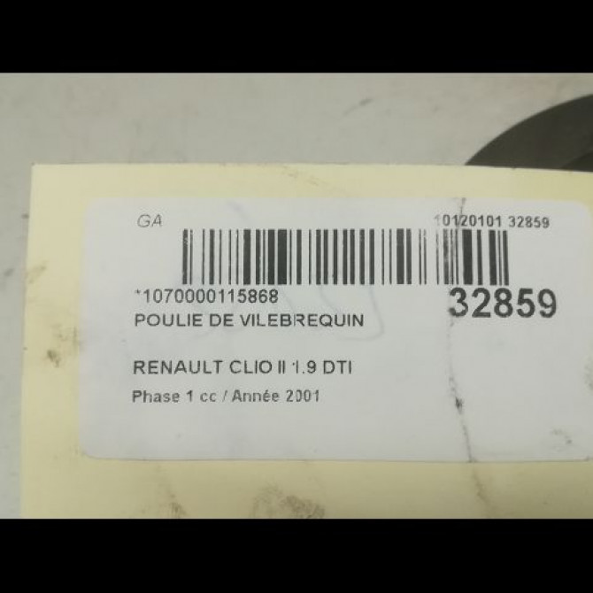 Poulie de vilebrequin occasion RENAULT CLIO II Phase 1 03-1998->06-2001 1.9 DTI 8200689702 4