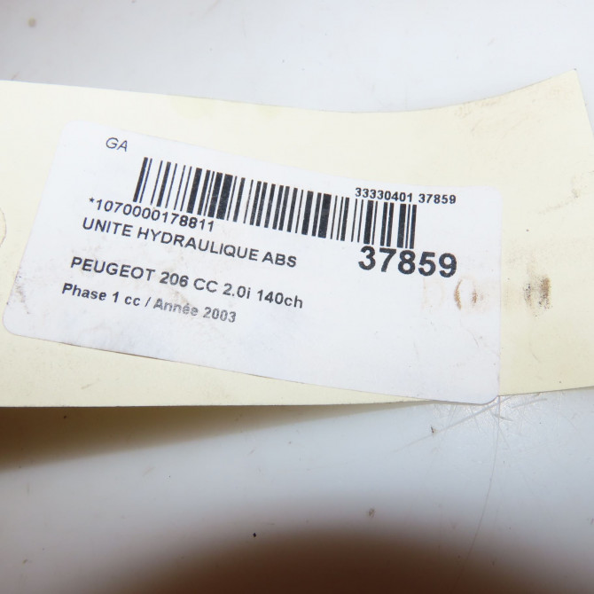Unité hydraulique ABS occasion PEUGEOT 206 CC Phase 1 10-2000->03-2007 2.0i 140ch 454143 3