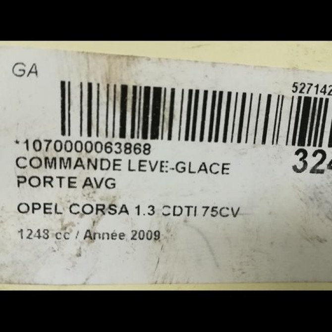 Commande lève-glace porte avant gauche occasion OPEL CORSA IV Phase 1 09-2006->12-2010 1.3 CDTI 75ch 13258522 4