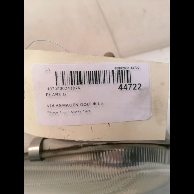 Phare gauche occasion VOLKSWAGEN GOLF III Phase 1 01-1992->12-1997 1.9 TDI 90ch 1H6941017AF 4