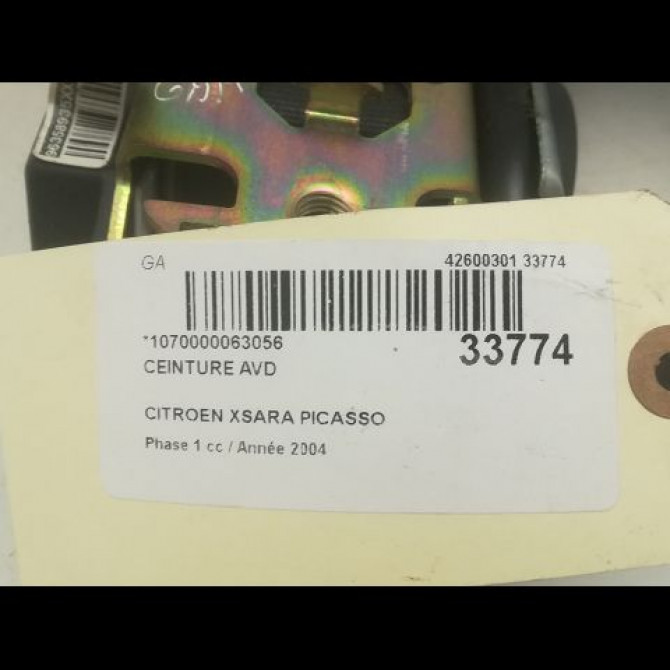 Ceinture avant droite occasion CITROEN XSARA PICASSO Phase 1 12-1999->02-2004 2.0 HDi 90ch 8973LJ 4