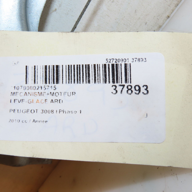 Mecanisme+moteur leve-glace ard occasion PEUGEOT 3008 I Phase 1 04-2009->12-2013 3