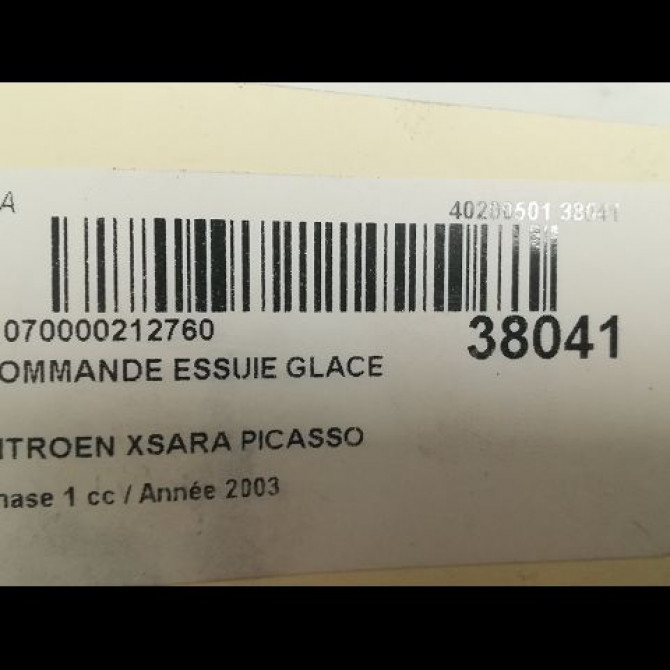 Commande essuie glace occasion CITROEN XSARA PICASSO Phase 1 12-1999->02-2004 2.0 HDi 90ch 623961 3