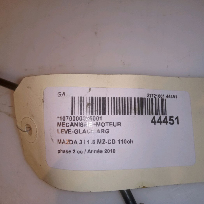 Mecanisme+moteur leve-glace arg occasion MAZDA 3 I Phase 1 10-2003->07-2006 BBM473590 5