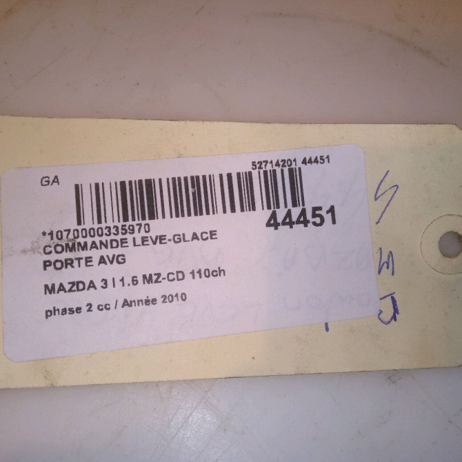 Commande lève-glace porte avant gauche occasion MAZDA 3 I Phase 1 10-2003->07-2006 BCD166350B 4