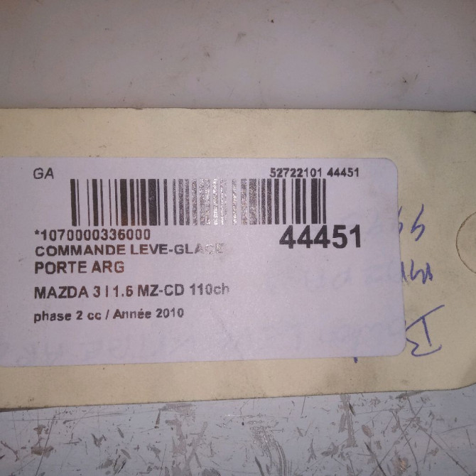 Commande leve-glace porte arrière gauche occasion MAZDA 3 I Phase 1 10-2003->07-2006 BBP366380A 4