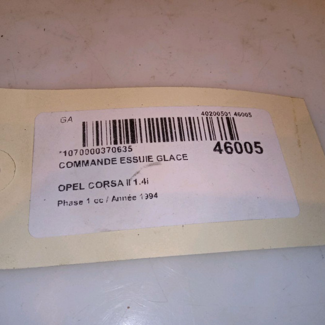 Commande essuie glace occasion OPEL CORSA II Phase 1 03-1993->04-1997 1.4i 90243395 4