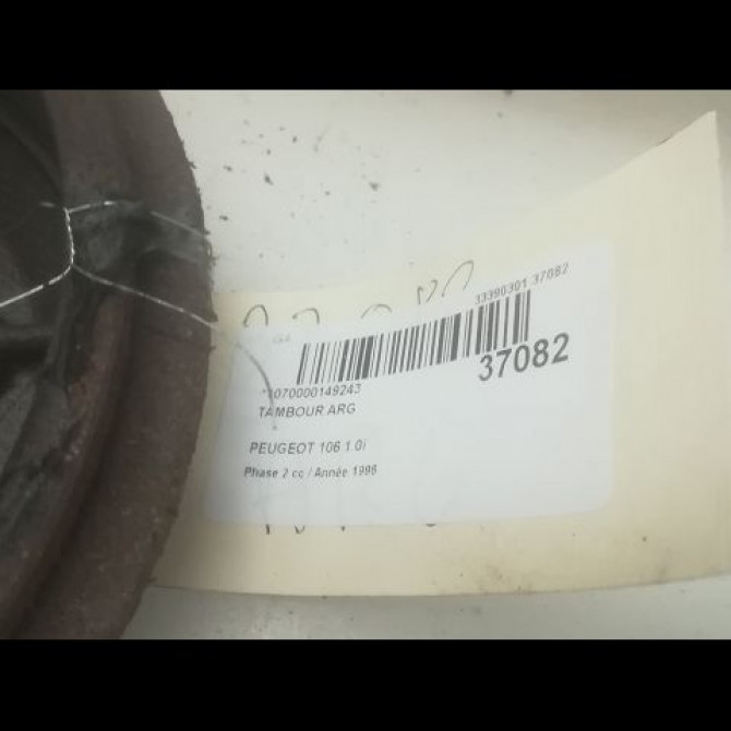 Tambour arrière gauche occasion PEUGEOT 106 Phase 2 04-1996->09-2003 1.0i 424743 3