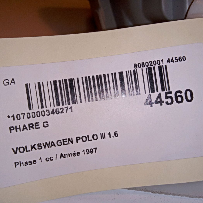 Phare gauche occasion VOLKSWAGEN POLO III Phase 1 10-1994->11-1999 1.6 6N1941015A 4