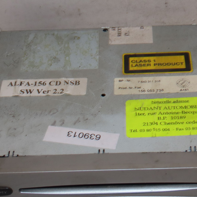 Autoradio occasion ALFA ROMEO 156 Phase 3 SW 07-2003->12-2005 71788244 2