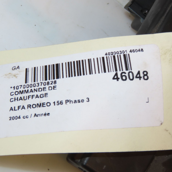 Commande de chauffage occasion ALFA ROMEO 156 Phase 3 SW 07-2003->12-2005 156051440 4