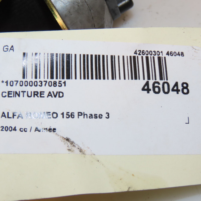 Ceinture avant droite occasion ALFA ROMEO 156 Phase 3 SW 07-2003->12-2005 156050047 3