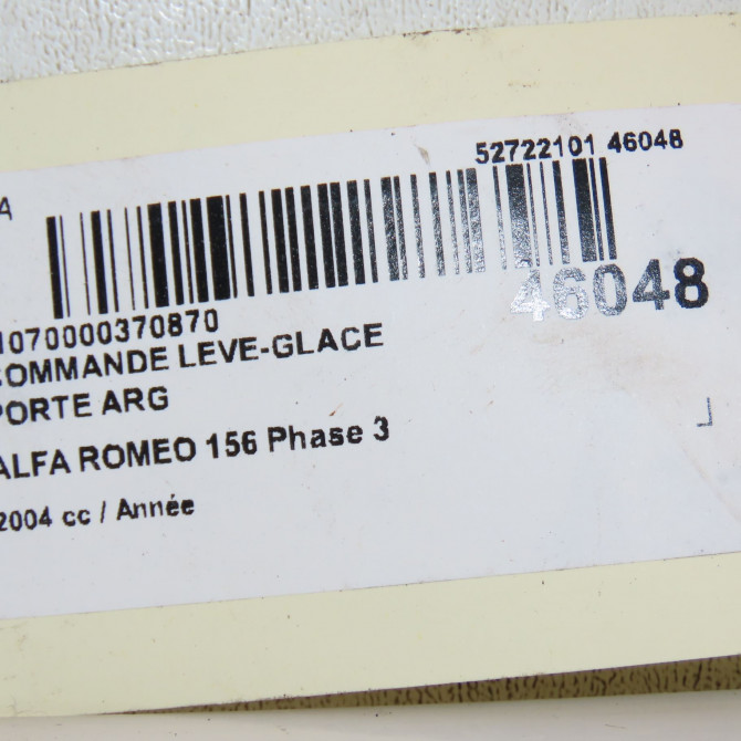 Commande leve-glace porte arrière gauche occasion ALFA ROMEO 156 Phase 3 SW 07-2003->12-2005 156036161 4