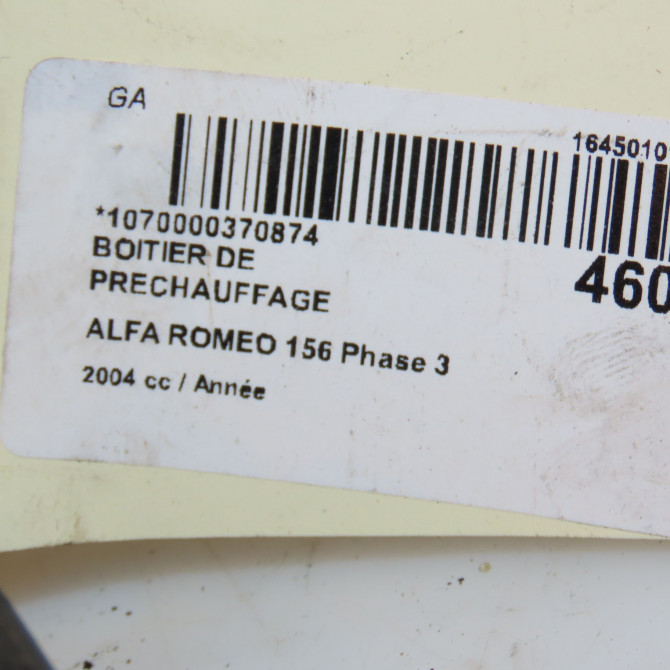 Boitier de préchauffage occasion ALFA ROMEO 156 Phase 3 SW 07-2003->12-2005 3
