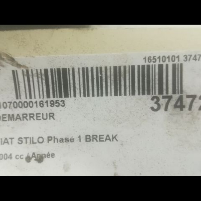 Démarreur occasion FIAT STILO Phase 1 BREAK 10-2001->09-2007 51832953 3